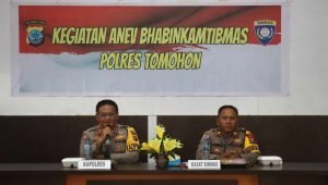 Rapat Anev Kapolres Tomohon AKBP Lerry Tutu Motivasi Personil Bhabinkamtibmas