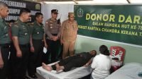 Dandim Minahasa Tinjau Kegiatan Donor Darah Dalam Rangka HUT Persit KCK ke-78 di Koramil Romboken
