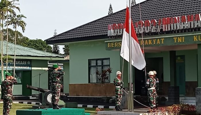 Kodim Minahasa Gelar Upacara Bendera Rutin Setiap Senin
