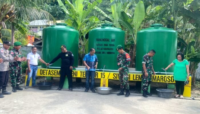 Satgas Pamputer Denzipur15/SLM Gaungkan Program TNI Manunggal Air Di Kampung Kawaluso