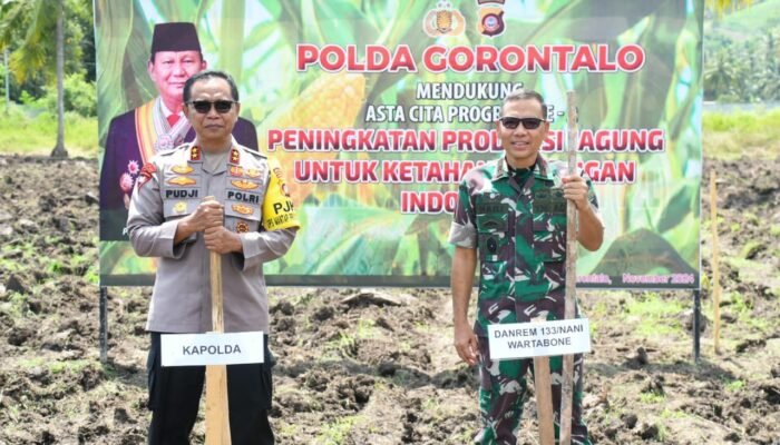 Danrem Nani Wartabone Hadiri Launching Gugus Tugas Polri Untuk Ketahanan Pangan Nasional