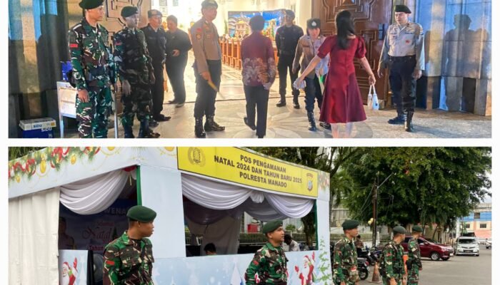 Prajurit Yonif 712/Wiratama Bantu Pengamanan Perayaan Natal 2024