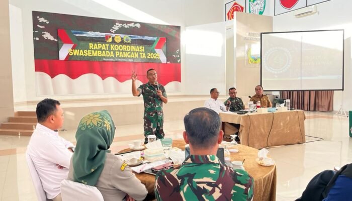 Danrem Nani Wartabone Pimpin Rapat Koordinasi Swasembada Pangan Provinsi Gorontalo