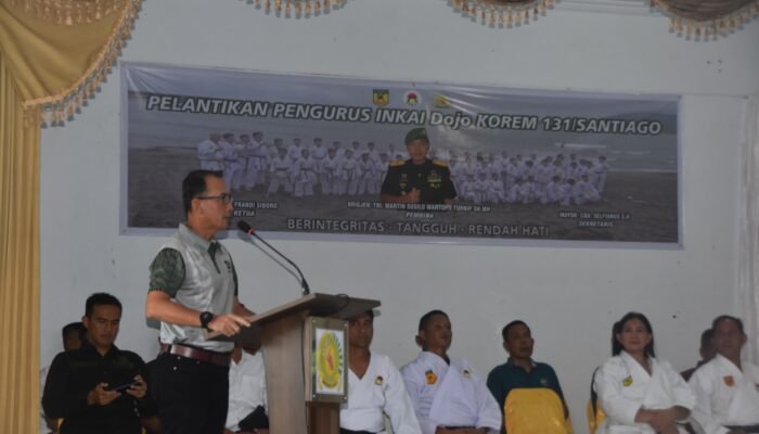 Kasrem Hadiri Pelantikan Pengurus Ranting Inkai Dojo Korem 131/Santiago Masa Bakti 2025-2029