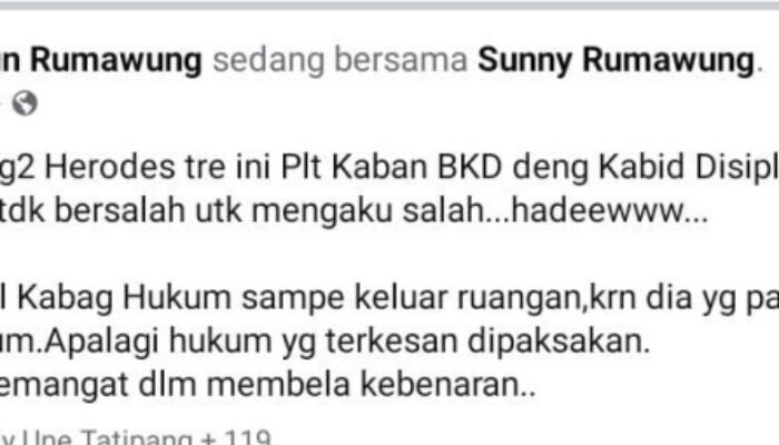 Catut Kabag Hukum di Status FB, Oknum SR Diduga Sebarkan Hoax