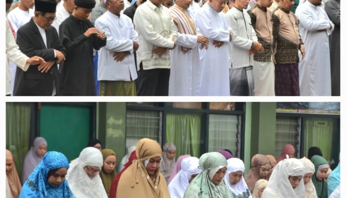 Danrem 131/Santiago Sholat Idul Fitri Bareng Masyarakat di Makorem