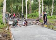 Pengecoran Jalan Rabat Beton di Kampung Kalekube Induk Rampung 100 Persen