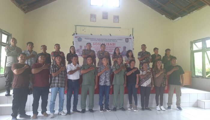 Kapolsek Wori Berikan Materi Sosialisasi Penanganan Gangguan Ketentraman dan Ketertiban Umum