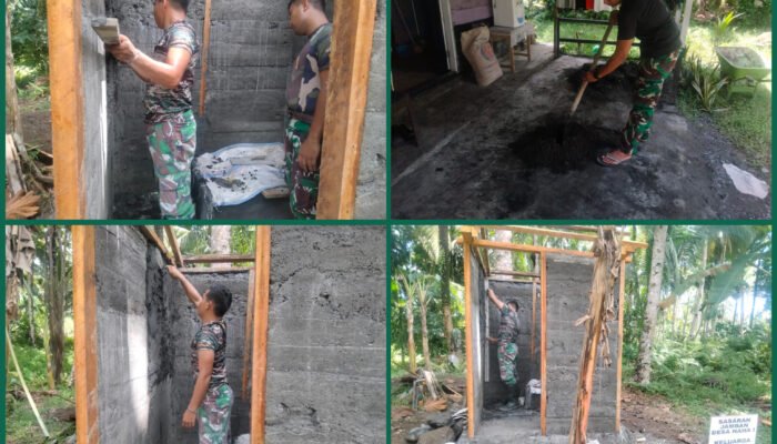 Satgas TMMD Pacu Pembangunan MCK di Desa Naha 1