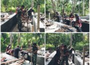 TMMD 124 Lanjutkan Penimbunan Tanah untuk Rabat Beton di Kalekube Induk