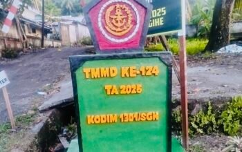 Tugu TMMD ke-124 Kodim 1301/Sangihe di Kampung Kalasuge Rampung 100 Persen