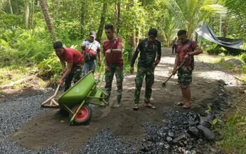 TMMD ke-124 Kodim 1301/Sangihe: Tugu Rampung 100 Persen, Pengaspalan Jalan Capai 600 Meter