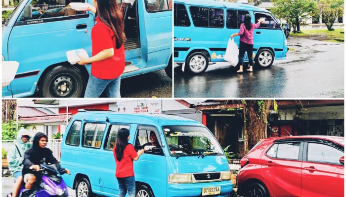 Semarak Bulan Bung Karno, DPC PDI Perjuangan Sangihe Gelar Aksi Sosial Bagi Makanan Gratis di Kota Tahuna