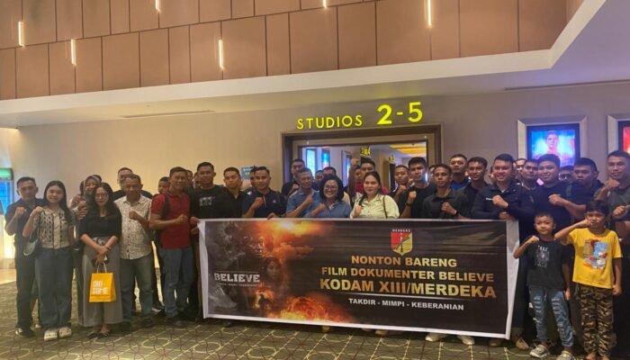 Prajurit dan Persit Yonzipur 19/YKN Gelar Nonton Bareng Film Believe