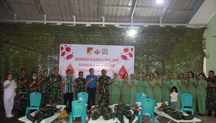 Peringati HUT ke-79 Peralatan Angkatan Darat Paldam XIII/Merdeka Gelar Donor Darah
