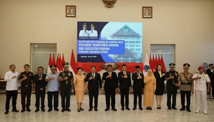 Kuatkan Komunikasi Lintas Lembaga, Kasdam XIII/Merdeka Hadiri Pelantikan Sekretaris dan Inspektur Daerah Provinsi Sulut