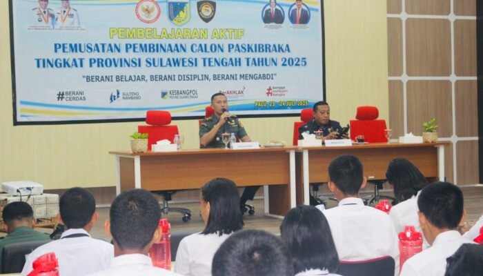 Kasiter Kasrem 132/Tadulako Tekankan Jati Diri dan Bela Negara ke Calon Paskibraka Sulteng