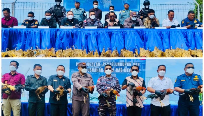 Ketua DPRD Sangihe Hadiri Pemusnahan Barang Ilegal di Pangkalan AL Tahuna