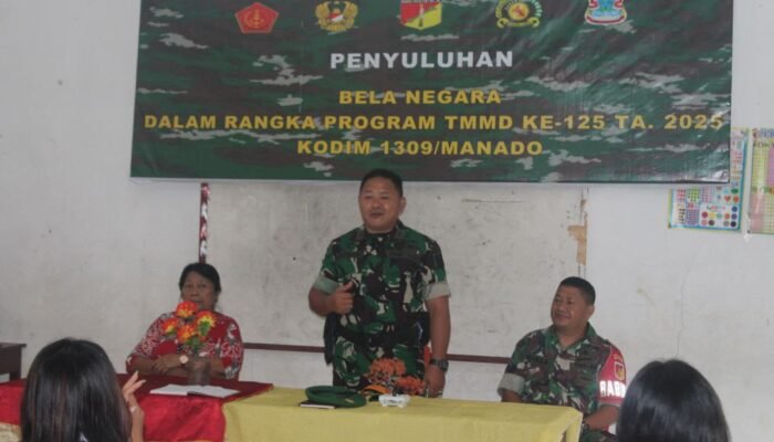 Danramil Wori Jadi Narasumber Wawasan Kebangsaan TMMD ke-125 Kodim 1309/Manado