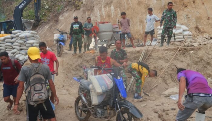 Jasa Ojek Angkut Materiil Semen TMMD ke-125 Kodim Gorontalo
