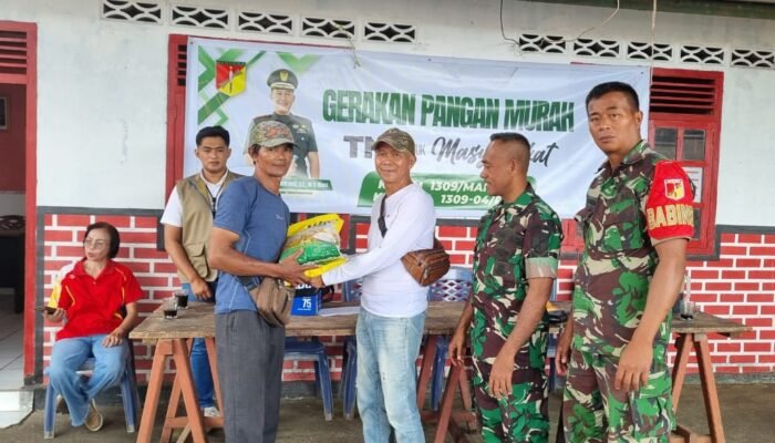 Koramil Pineleng Gandeng Bulog Sulut Gelar Gerakan Pangan Murah Jelang HUT ke-80 RI