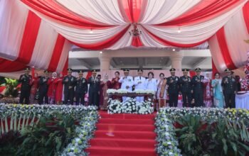 Danrem 131/Santiago Hadiri Peringatan HUT ke-80 RI Tingkat Provinsi Sulut
