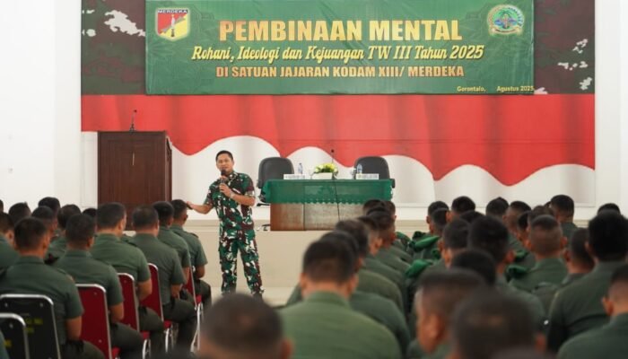 Kabintaljarahdam Merdeka Bekali Bina Rohani, Ideologi, dan Kejuangan Pada Prajurit Satjar Korem 133/Nani Wartabone