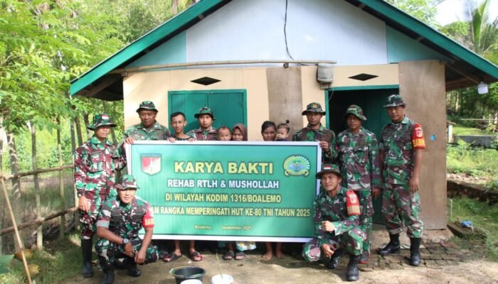 Koramil Tilamuta Gelar Karya Bakti Sambut HUT ke-80 TNI