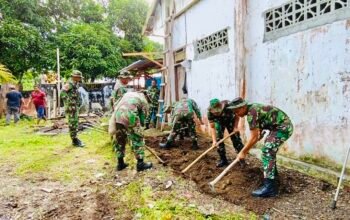 Kebersamaan TNI dan Umat Katolik di Manente. Wujud Nyata Kemanunggalan dalam Karya Bakti