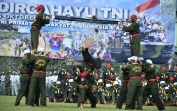Prajurit Kodam XIII/Merdeka Unjuk Kemampuan Pencak Silat Militer di HUT ke-80 TNI
