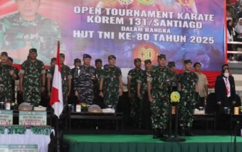Tingkatkan Kualitas Atlet, Korem 131/Santiago Gelar Open Tournament Karate Tahun 2025