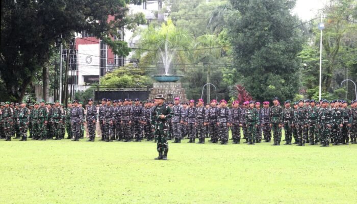 Dandim Bitung Letkol Inf Dewa Made DJ Jadi Komandan Apel Gelar Pasukan dan Peralatan Siaga Bencana