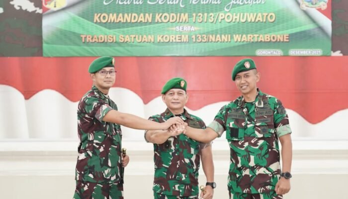 Danrem Nani Wartabone Pimpin Sertijab Dandim Pohuwato, Letkol Arm Fiat Suwandana Resmi Gantikan Letkol Inf Madiyan Surya