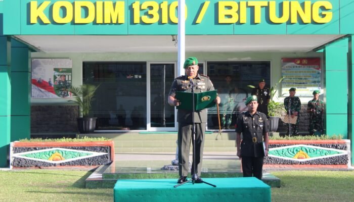Dandim 1310/Bitung Bacakan Amanat Kasad di Upacara Hari Juang TNI AD Tahun 2025