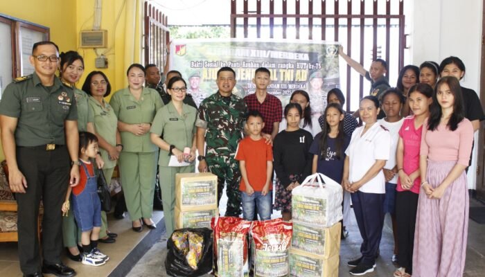 Ajendam XIII/Merdeka Gelar Anjangsana dan Santunan Dalam Rangka HUT ke-75 AJAD