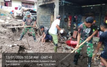 Peduli Kemanusiaan, Satgas Gulbencal Bersihkan Rumah Warga