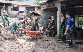 Satgas Gulbencal Laksanakan Pembersihan Lokasi Bencana di Batusenggo