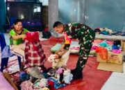 Babinsa Koramil 1301-02/Siau Salurkan Bantuan Pakaian Layak Pakai untuk Korban Bencana