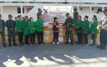 Bantuan Kemanusiaan Persit PD XIII/Mdk Diterima Pemkab Sitaro untuk Warga Terdampak