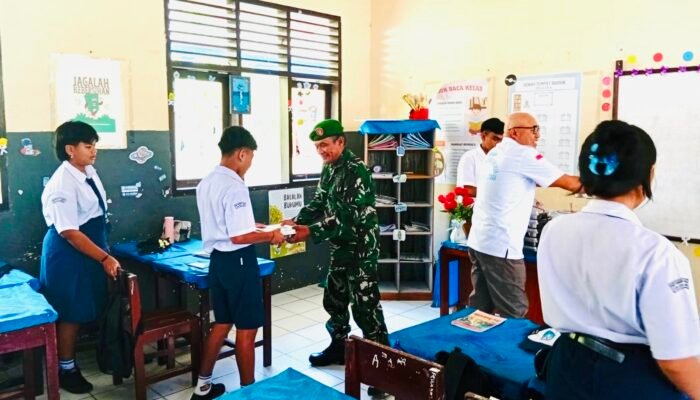 Kodim 1301/Sangihe Hadiri Launching Makanan Bergizi Gratis di SMP Negeri 3 Tahuna