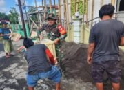 Babinsa Koramil 1301-01/Tagulandang Gotong Royong Bersama Jamaah Masjid Al-Hidayah Balehumara