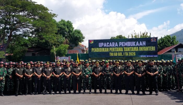 Komandan Rindam XIII/Merdeka Buka Dikmata TNI AD Gelombang I TA 2026