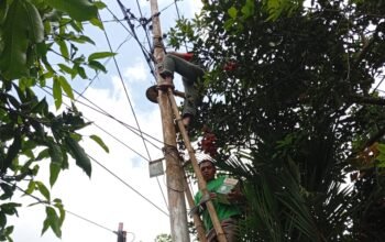 Desa Kali Terang Benderang, Svante Turambi Pasang Balon Lampu Depan Rumah Ibadah dan Berbagai Titik Stategis