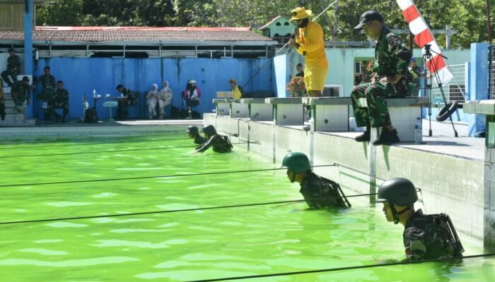 Menguji Ketangguhan di Air, Prajurit Kodam XIII/Merdeka Adu Cepat di Lomba Renang Militer