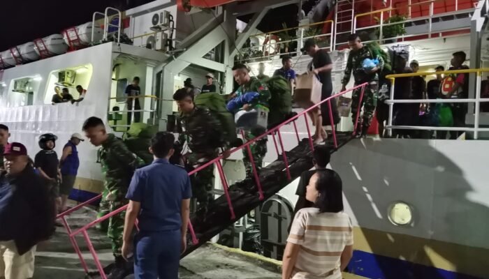 Satgas Pamputer Kodam XIII/Merdeka Tiba di Tahuna Usai Selesaikan Penugasan di Marore dan Kawaluso