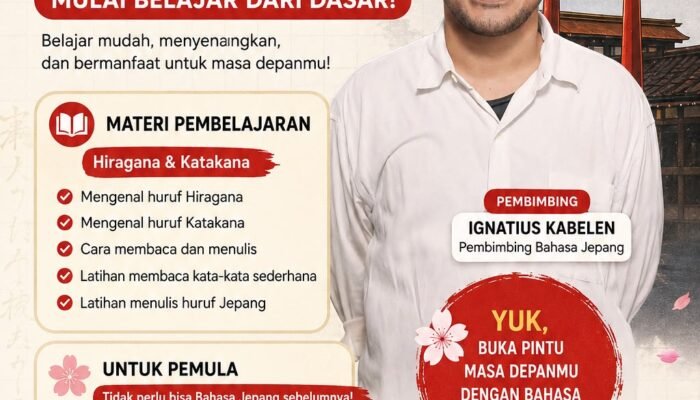 Kini Hadir di Tahuna Kelas Bahasa Jepang, Belajar dari Nol. Berikut Informasinya