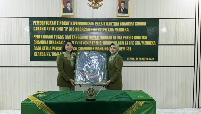 Pimpin Organisasi Baru, Istri Danyonif TP Kini Sah Jadi Ketua Persit Cabang XVIII Yonif TP 916/Bara Sakti