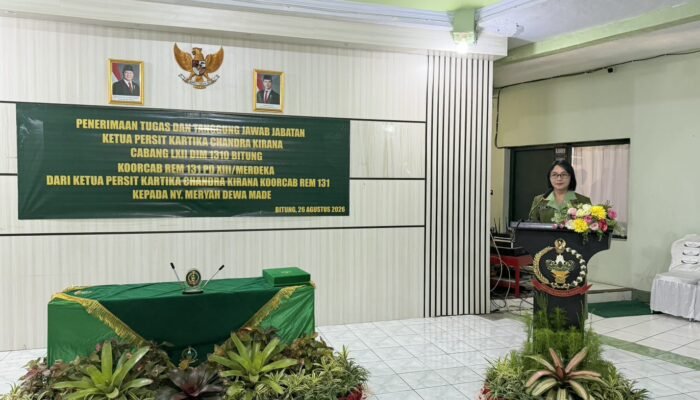 Ketua Persit KCK Koorcabrem 131 Santiago Pimpin Penerimaan Tugas dan Tanggung Jawab Jabatan Ketua Cabang Sejajaran