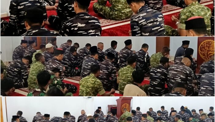Kodim 1301/Sangihe dan Lanal Tahuna Perkuat Sinergi Lewat Salat Jumat dan Doa Bersama
