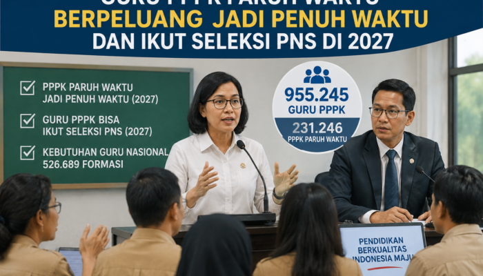 Guru PPPK Paruh Waktu Berpeluang Jadi Penuh Waktu, Seleksi PNS Dibuka 2027